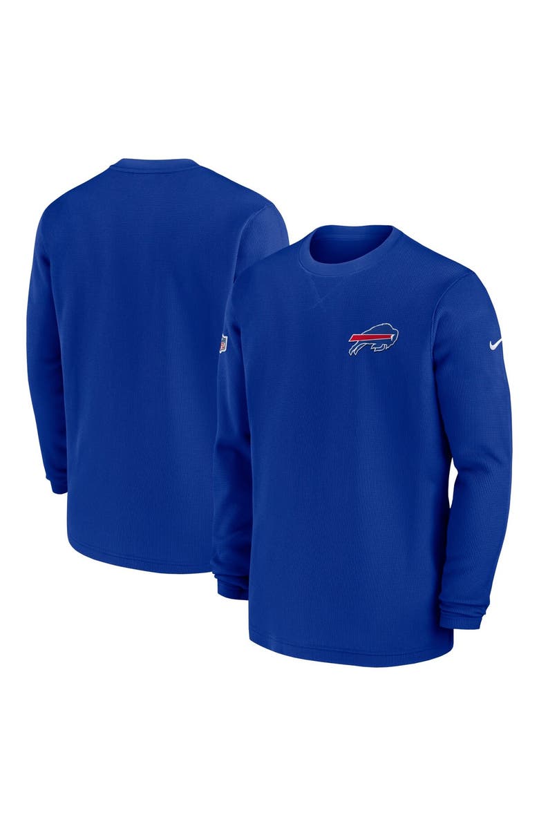 Nike Men's Nike Royal Buffalo Bills 2023 Sideline Throwback Heavy Brushed Waffle Long Sleeve Top, Main, color, Royal