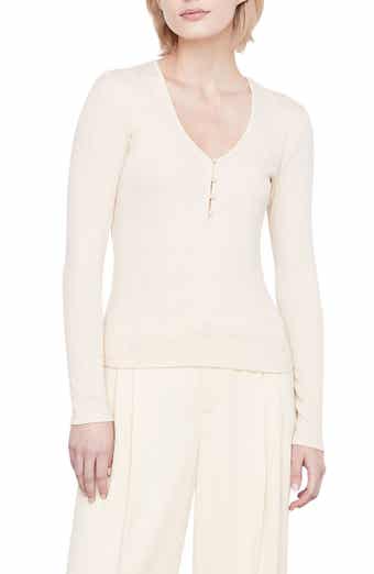 V-Neck Rib Henley Top