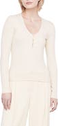 Vince V-Neck Rib Henley Top