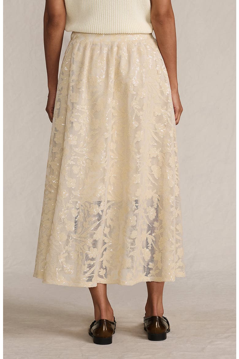 Sequin Lace Mid Rise Midi Skirt, Alternate, color, Champagne Rose