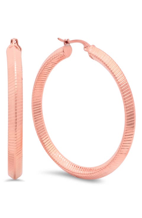 18k Rose Gold Plated Hoop Earrings