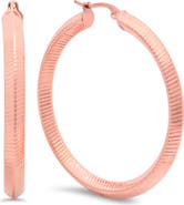 STEELTIME 18k Rose Gold Plated Hoop Earrings