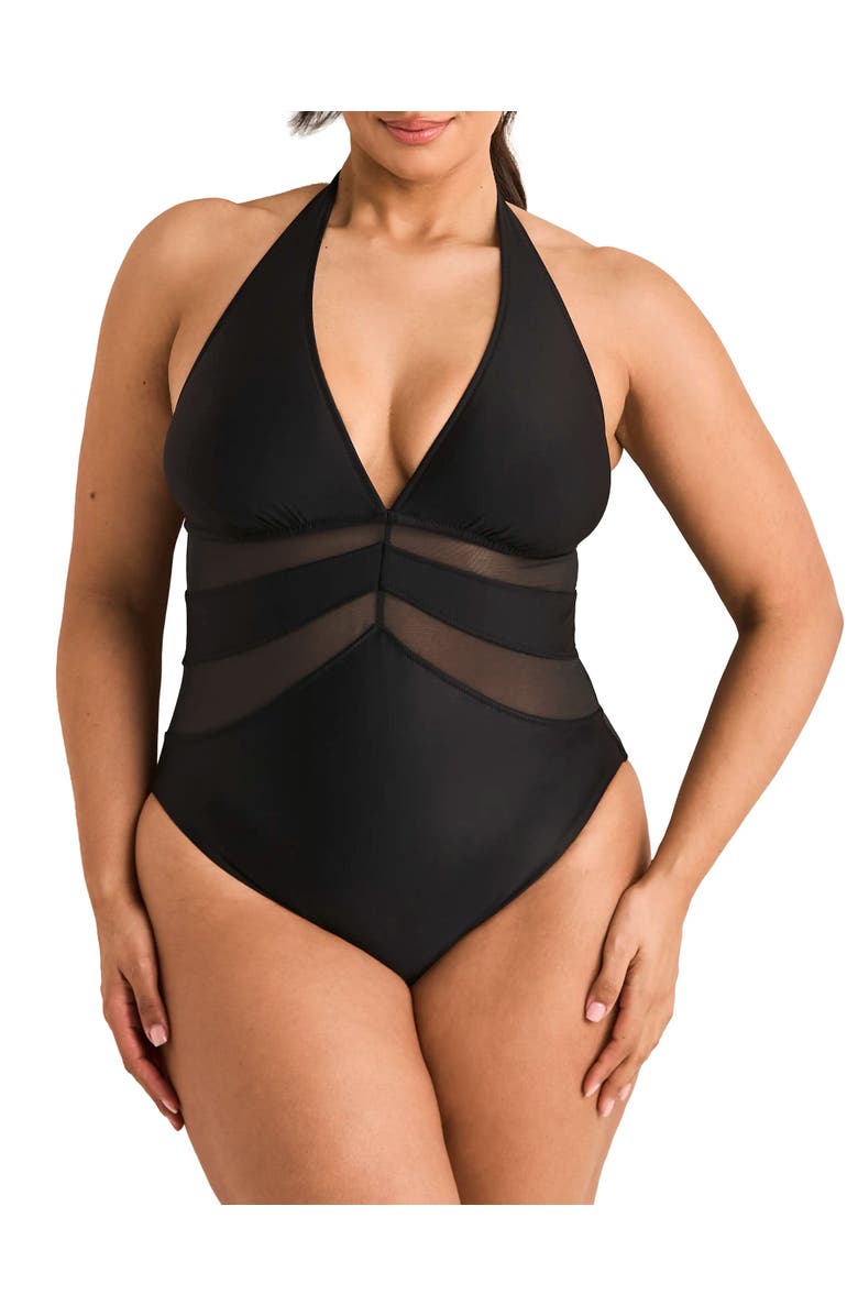 Adore Me Rikki Swimwear One Piece Swimsuit, Main, color, Black