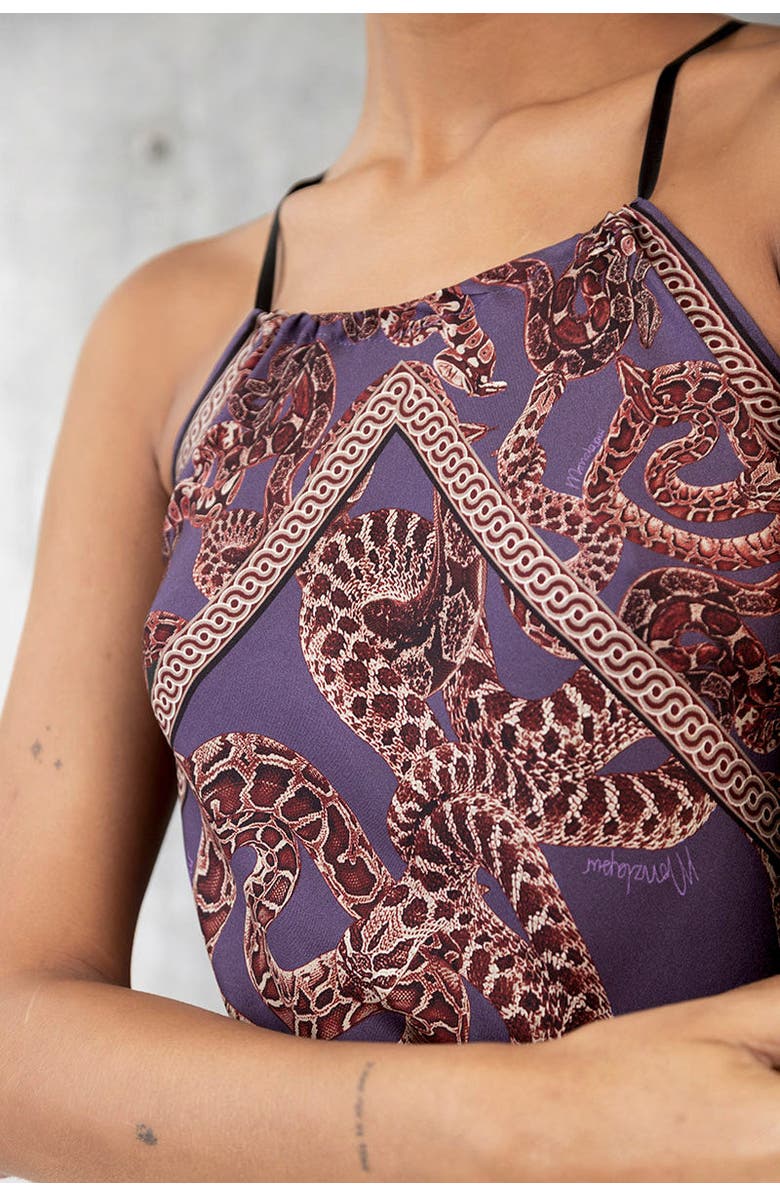Monzlapur Silk Snake Scarf Maxi Dress, Alternate, color,