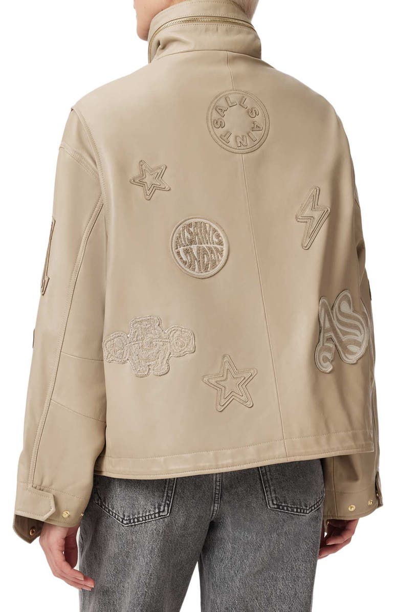 AllSaints Logo Patch Jacket, Alternate, color, Taupe Brown