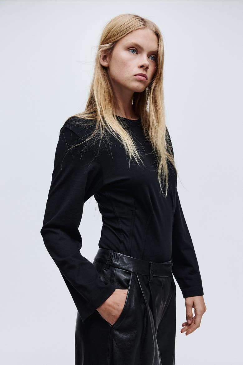Waisted Body, Alternate, color, Black