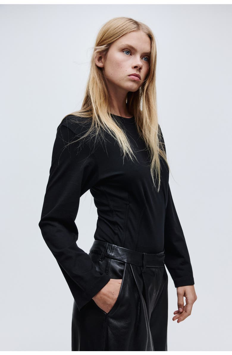 H&M Waisted Body, Alternate, color, Black