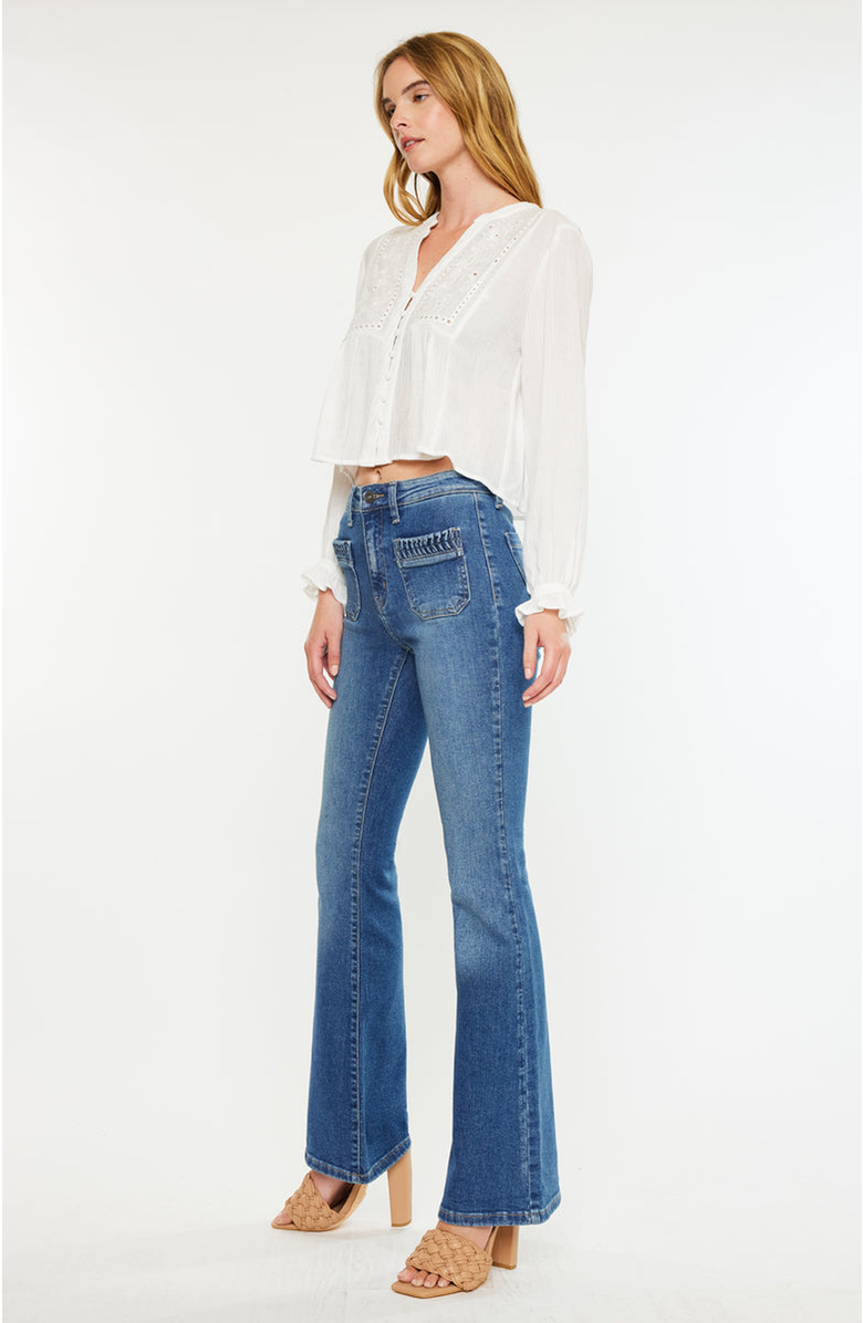 KanCan Kasey High Rise Flare Jeans, Alternate, color, Medium Wash