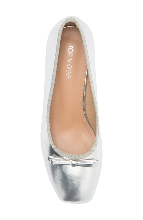 Top Guy Shoes Elba Square Toe Pump In Silver