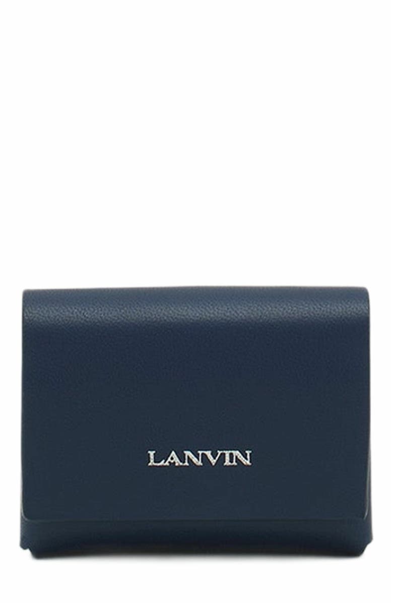 Lanvin Signature Leather Case For Airpods Pro, Main, color, Petrol Blue