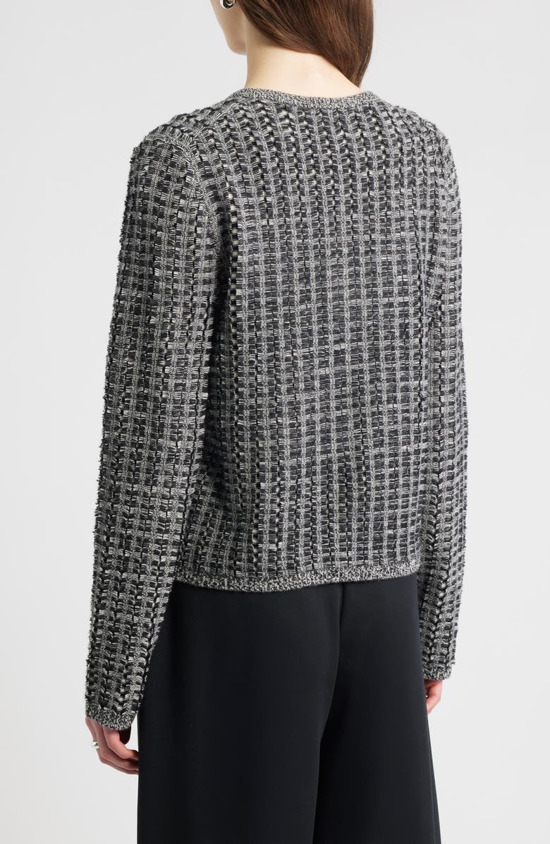 Nordstrom Textured Wool & Cashmere Cardigan, Alternate, color, Black- Ivory Texture