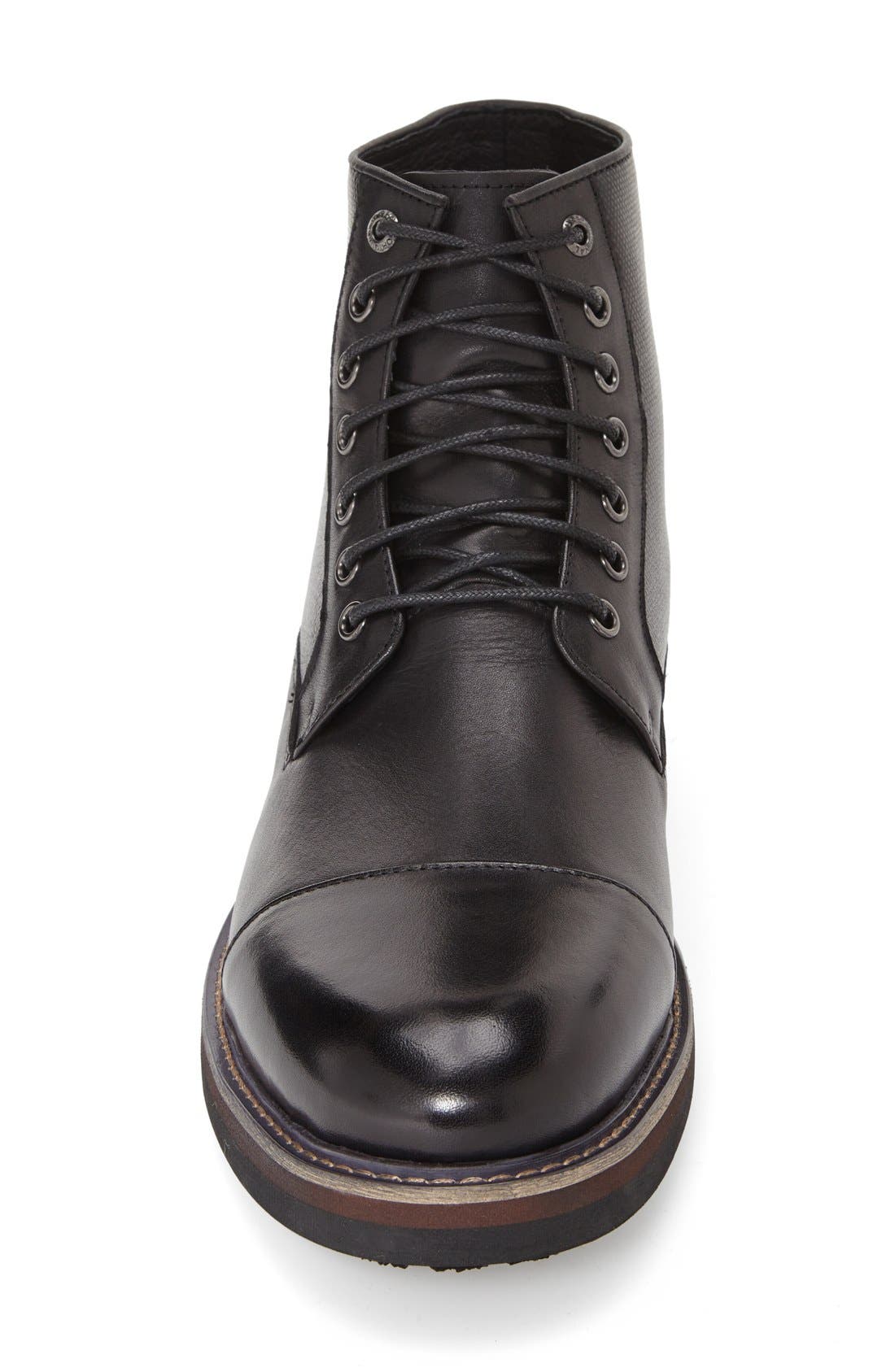 'Northstar' Cap Toe Boot, Alternate, color, BLACK LEATHER