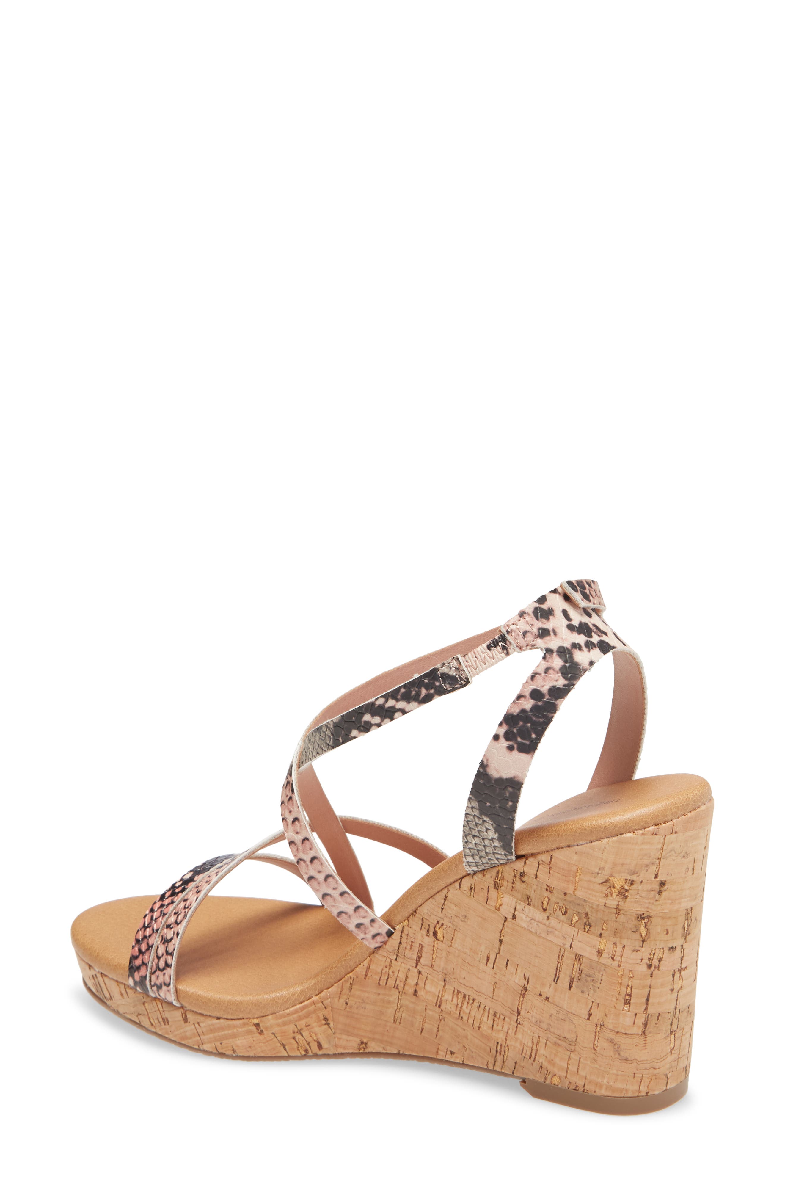 Penni Wedge Sandal, Alternate, color, PINK SNAKE FAUX LEATHER