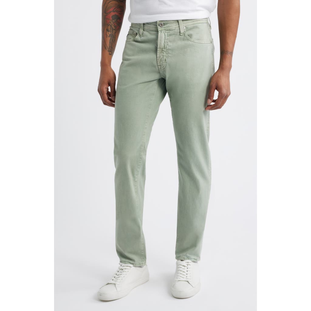 Ag Tellis Stretch Sateen Modern Slim Pants In Sulfur Matcha Latte