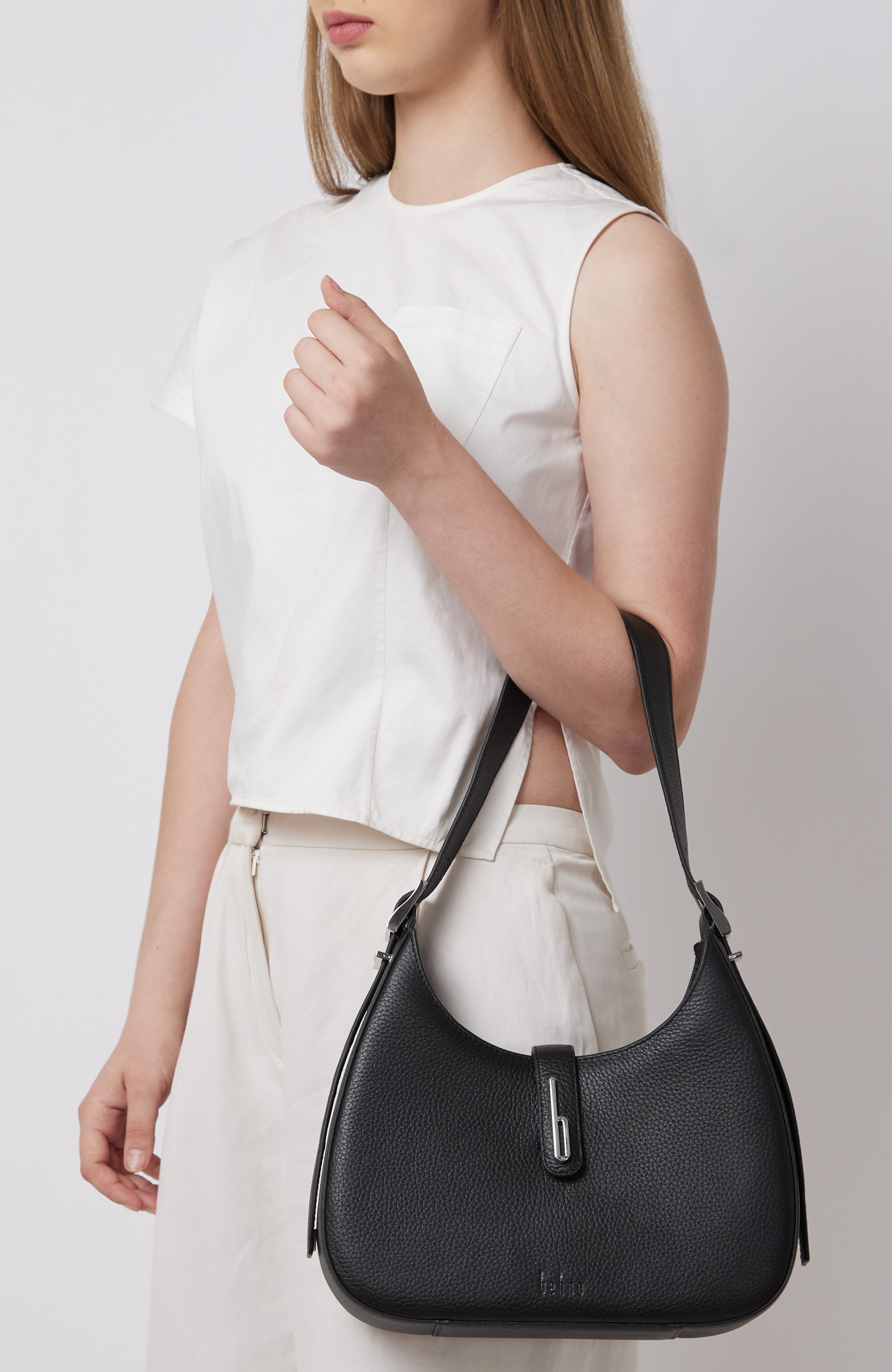 behno Leena Pebble Leather Shoulder Bag, Alternate, color, 