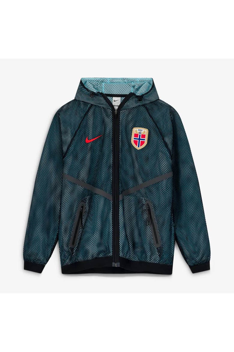 Men's Nike Black Norway National Team 2026 Anthem Mesh Dri-FIT Full-Zip Hooded Jacket, Main, color, Black