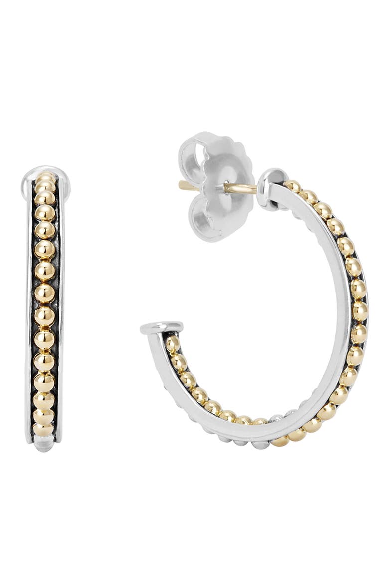 KSL Beaded Hoop Earrings, Main, color, SILVER/ GOLD
