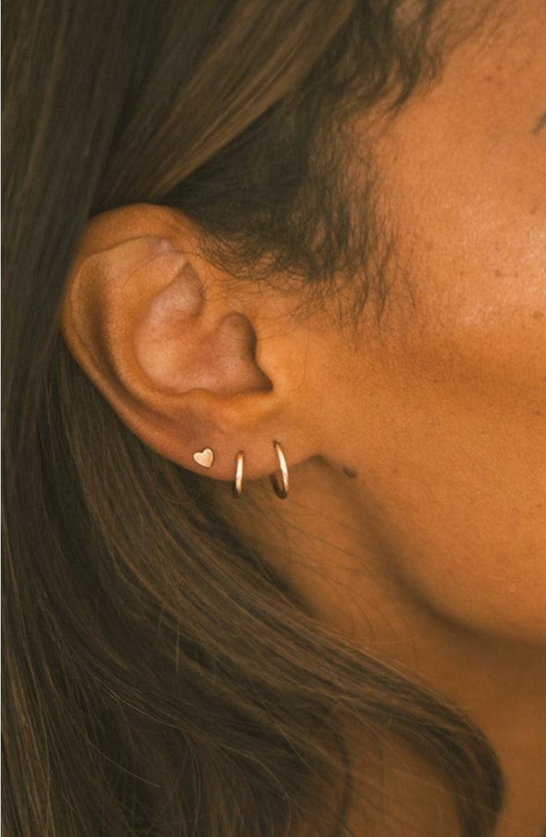 MADE BY MARY Heart Stud Earrings, Alternate, color, Silver