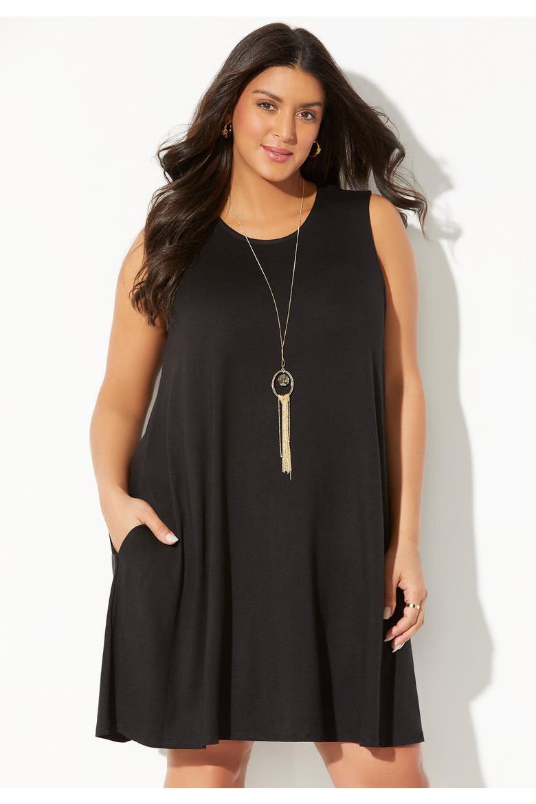 Jordan Pocket Cover Up Dress, Alternate, color, Black