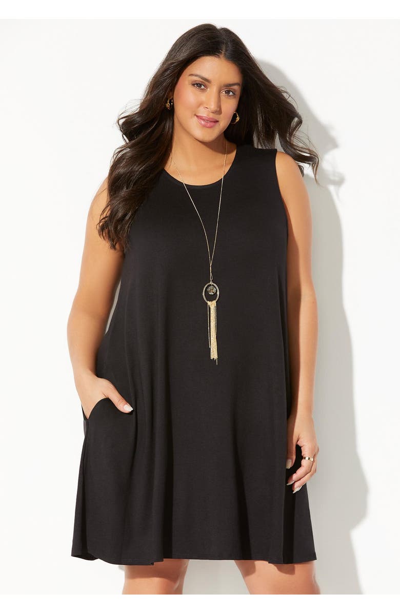 Swimsuits for All Jordan Pocket Cover Up Dress, Alternate, color, Black