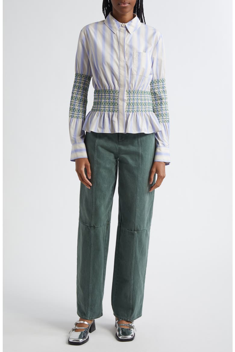 High Waist Straight Leg Jeans, Alternate, color, DARK GREEN