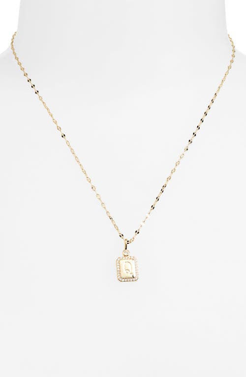 Leith Initial Pendant Necklace In Q- Clear- Gold