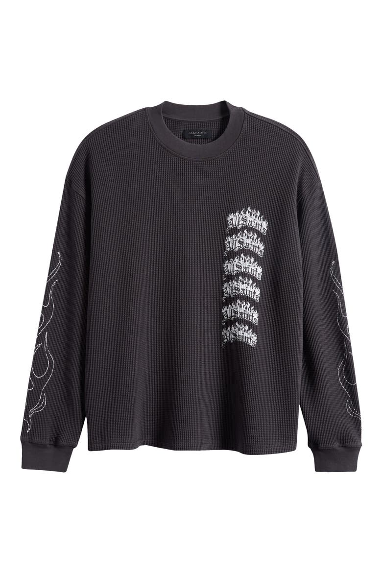 Incendo Graphic Organic Cotton Long Sleeve T-Shirt, Main, color, WASHED BLACK