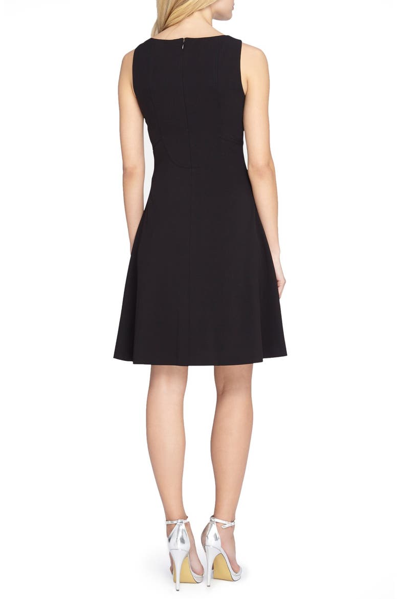 Seamed Knit Fit & Flare Dress, Alternate, color, BLACK