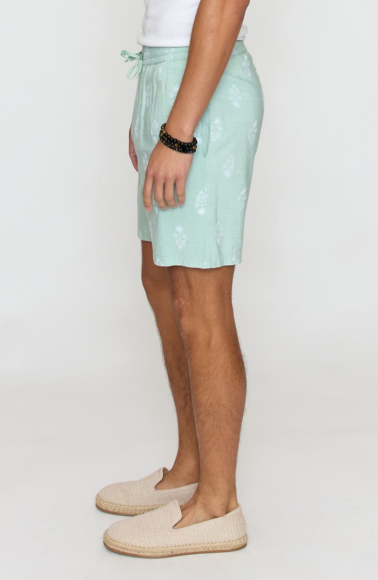 Raga Floral Embroidered Shorts, Alternate, color, Aqua