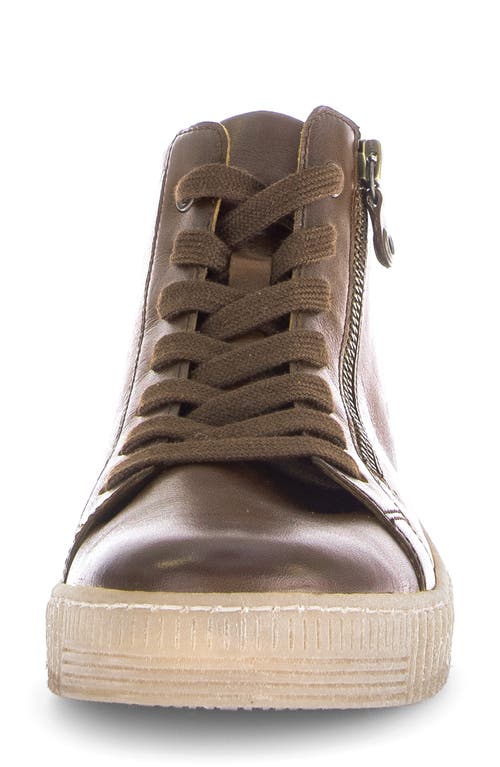 Gabor High Top Sneaker In Brown