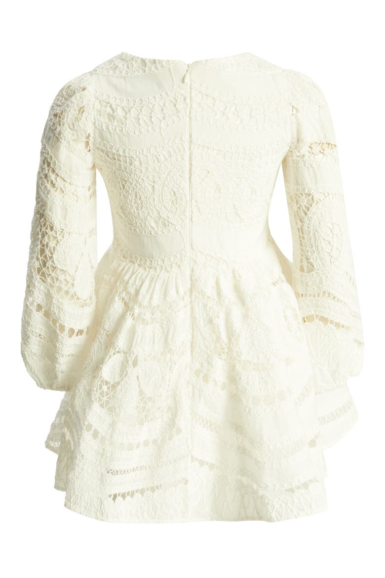 Kids' Margot Miley Long Sleeve Cotton Lace Party Dress, Alternate, color, ORCHID WHITE