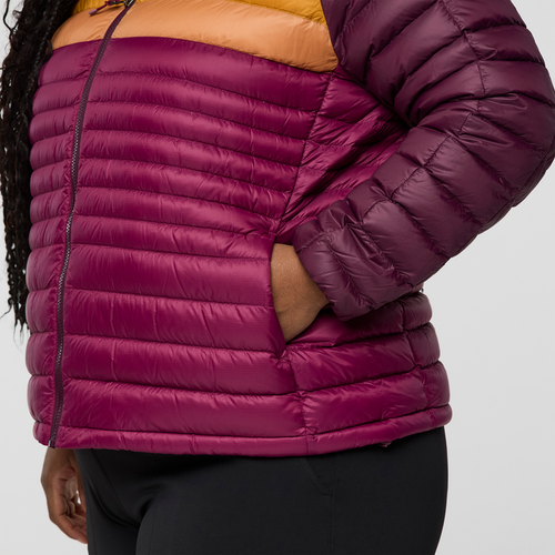 Cotopaxi Fuego Down Hooded Jacket In Burgundy
