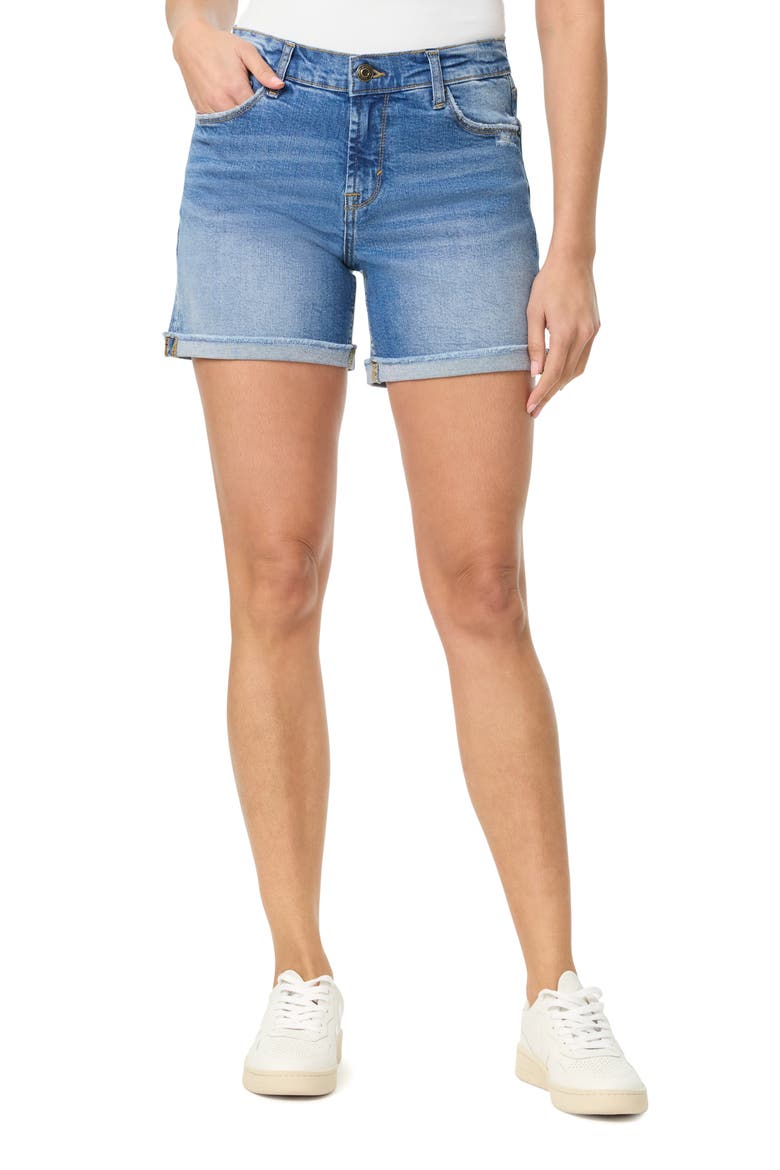 Single Roll Cuffed Shorts, Main, color, PORTLAND W/ DESTRUCT