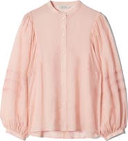 & Other Stories Embroidered Detail Long Sleeve Button-Up Shirt