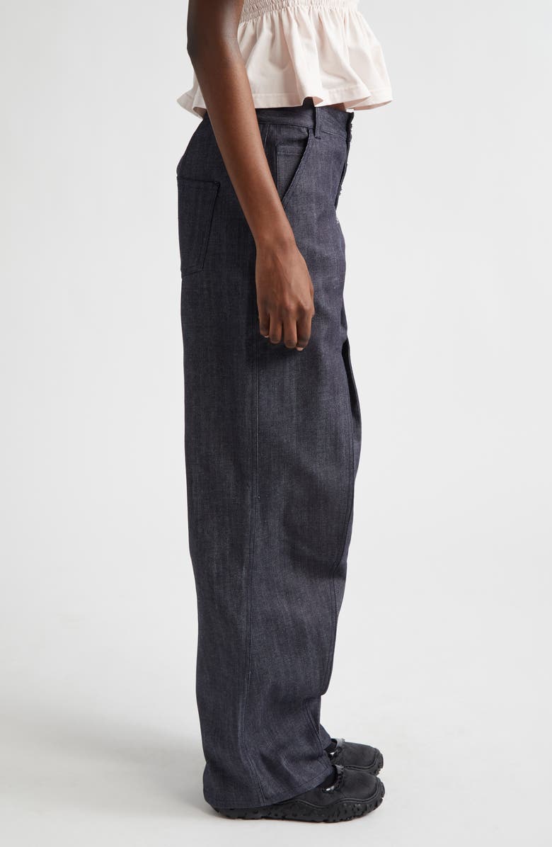 Cecilie Bahnsen Carmela Denim Trousers, Alternate, color, Indigo Denim