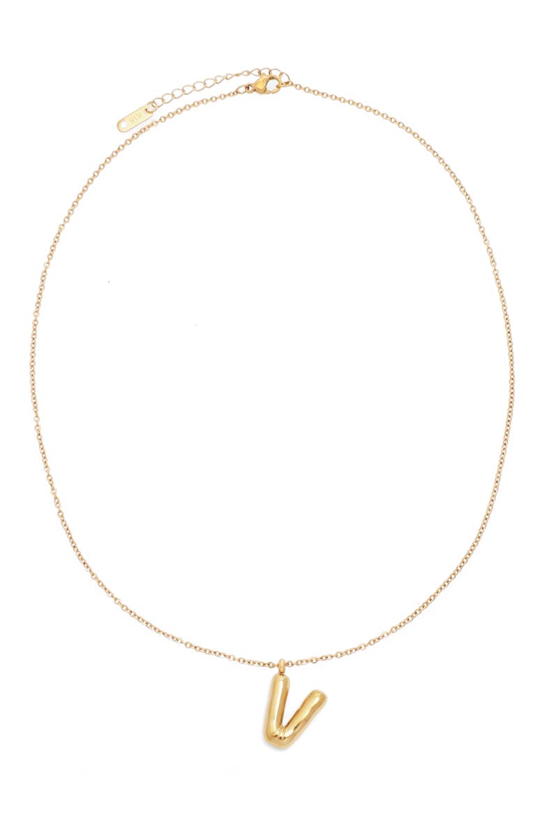 Bubble Initial Necklace, Main, color, GOLD - V