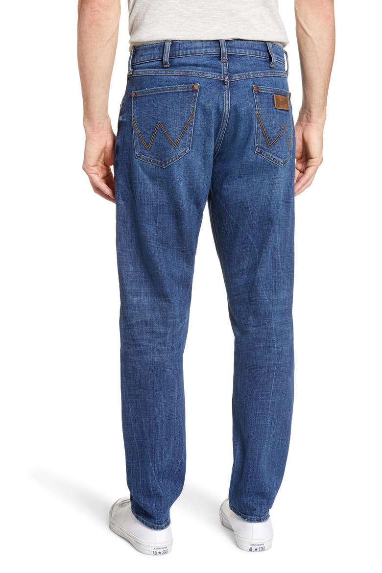 Slider Slim Straight Leg Jeans, Alternate, color, MID BLUE