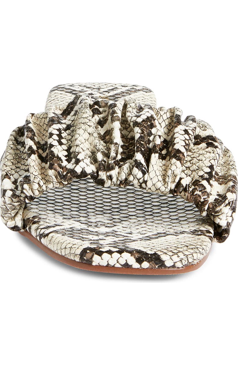 Yosi Samra Naomi Ruched Slide Sandal, Alternate, color, Natural Snake