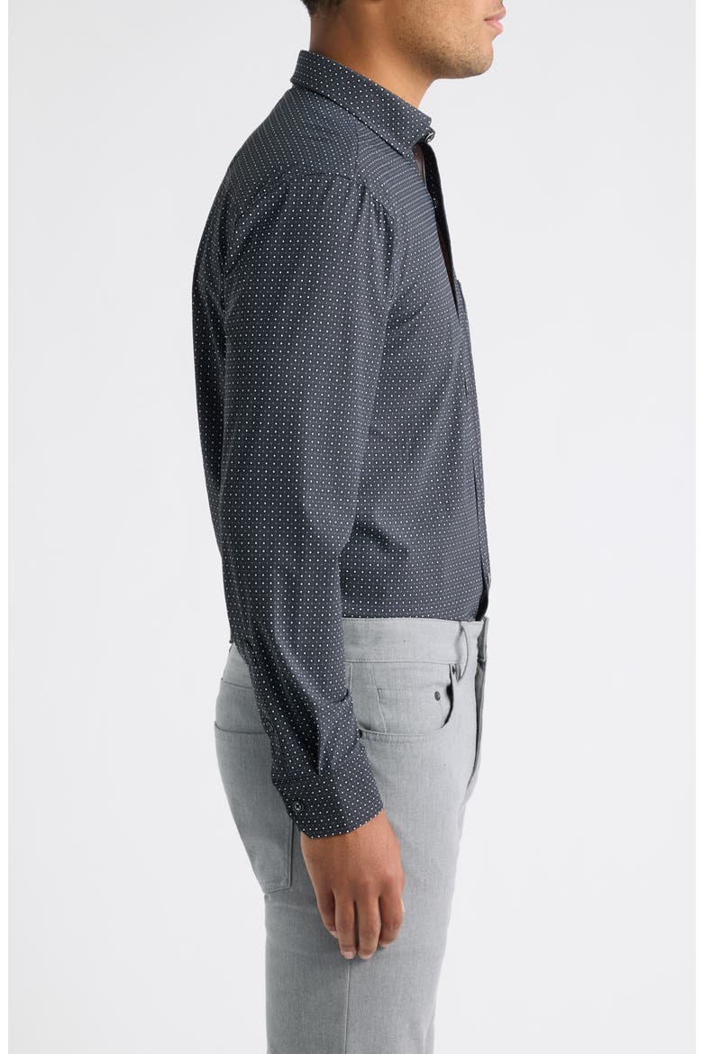 XC+™ Motion Microdot Knit Button-Up Shirt, Alternate, color, BLACK CIRCLE DIAMOND PRINT