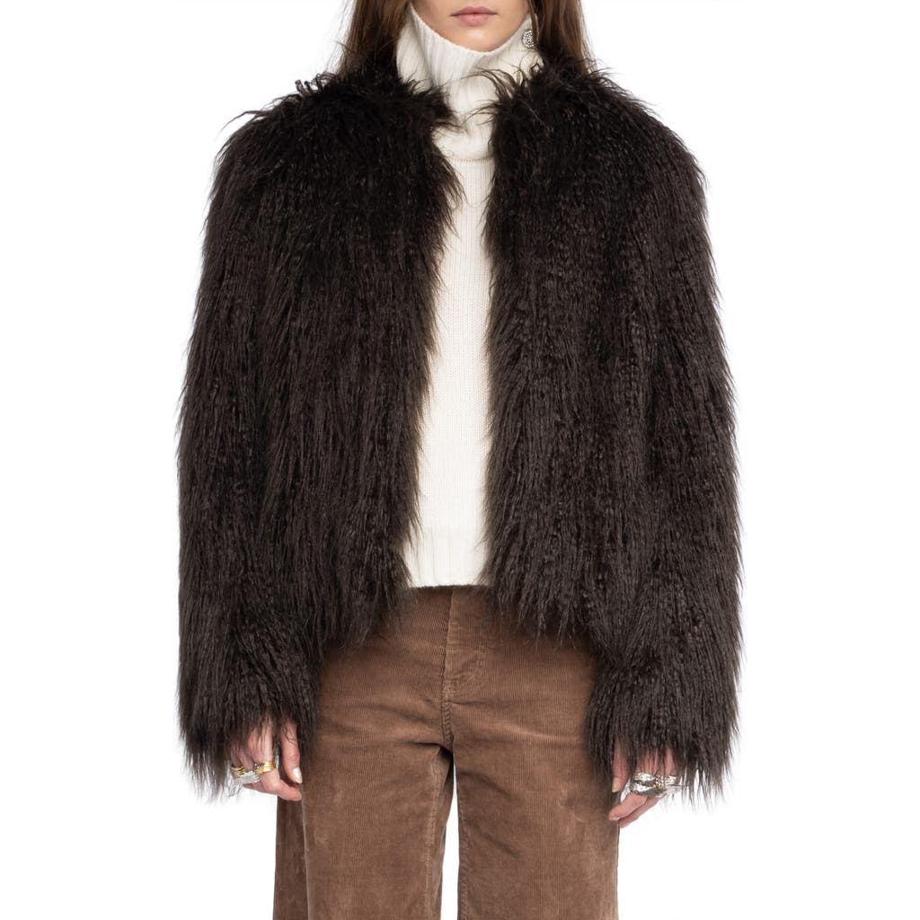Zadig & Voltaire Freddie Faux Fur Coat In Black