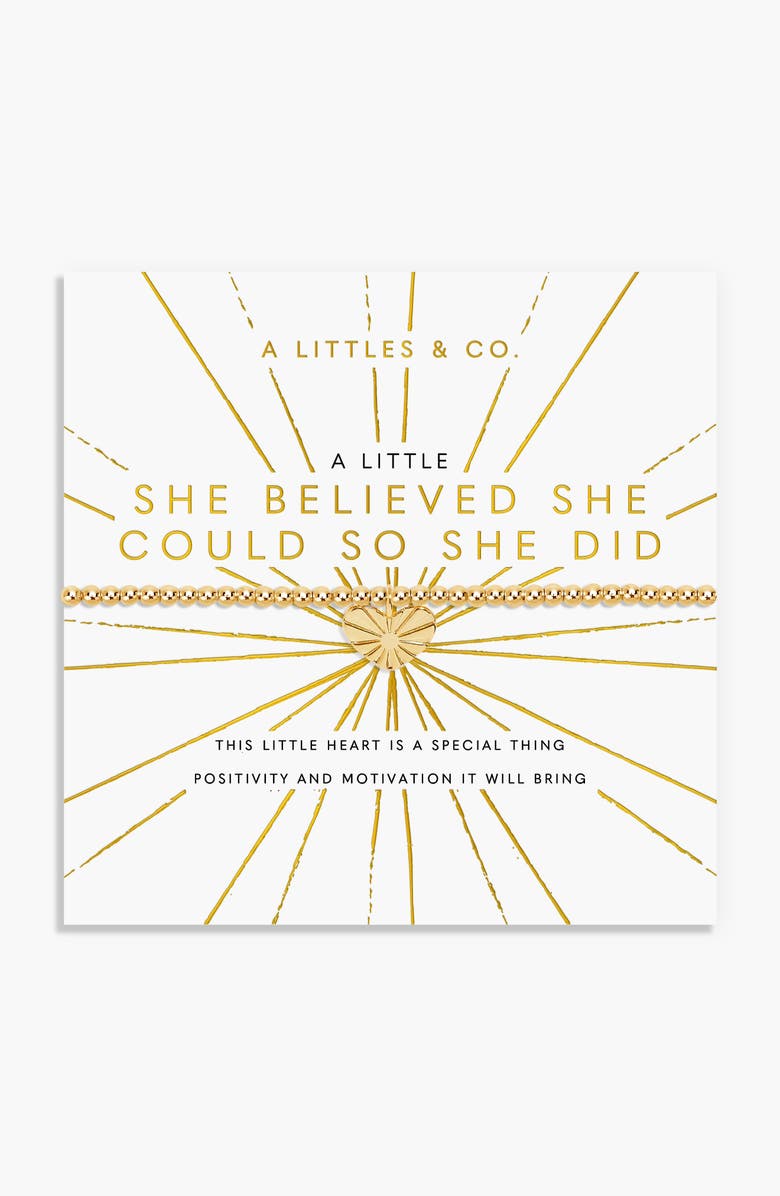 A Littles & Co A Little 'She Believed She Could So She Did' Bracelet in Gold-Tone Plating, Alternate, color, Metallic Gold