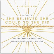 A Littles & Co A Little 'She Believed She Could So She Did' Bracelet in Gold-Tone Plating