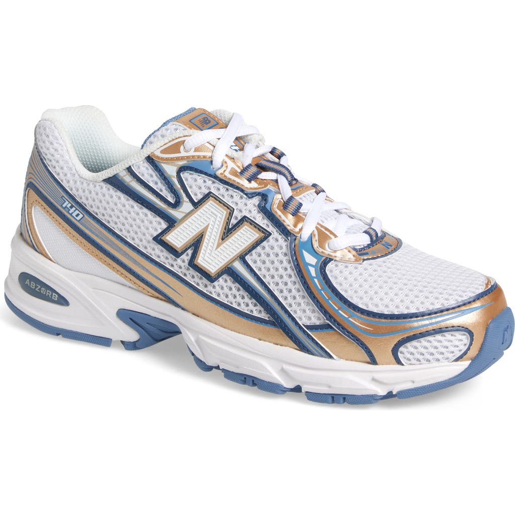 New Balance Unisex 740 In Blau/braun/weiss, Wildleder/mesh, Grösse 40 In White/heron Blue