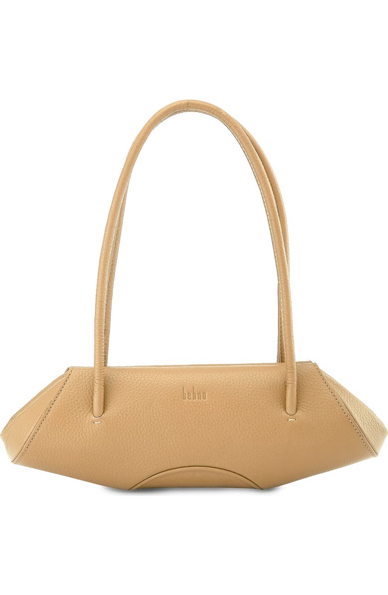 behno Mini Elizabeth Baguette Pebble Leather Shoulder Bag, Main, color, Bisque