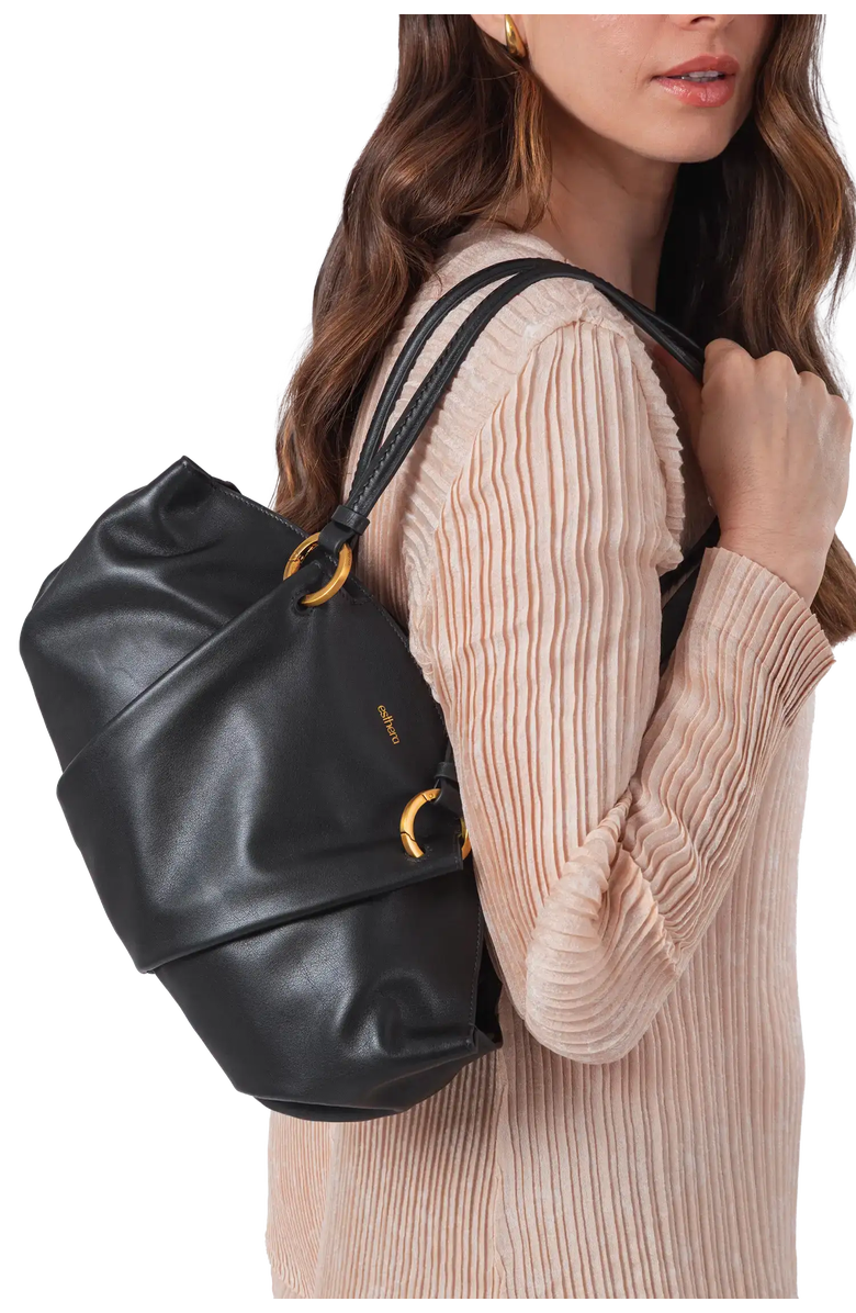 Esthera 0707 Leather Shoulder Bag, Alternate, color, Black