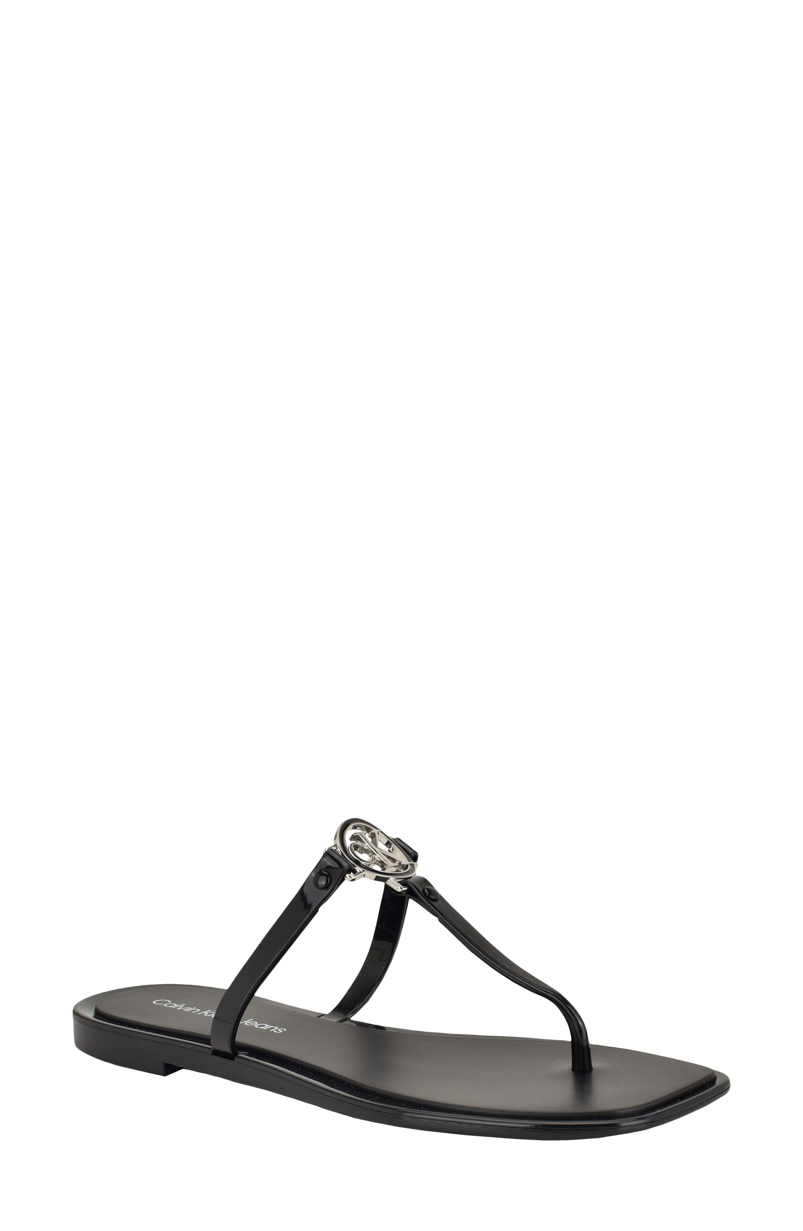 Calvin Klein Ellye Sandal, Main, color, Black