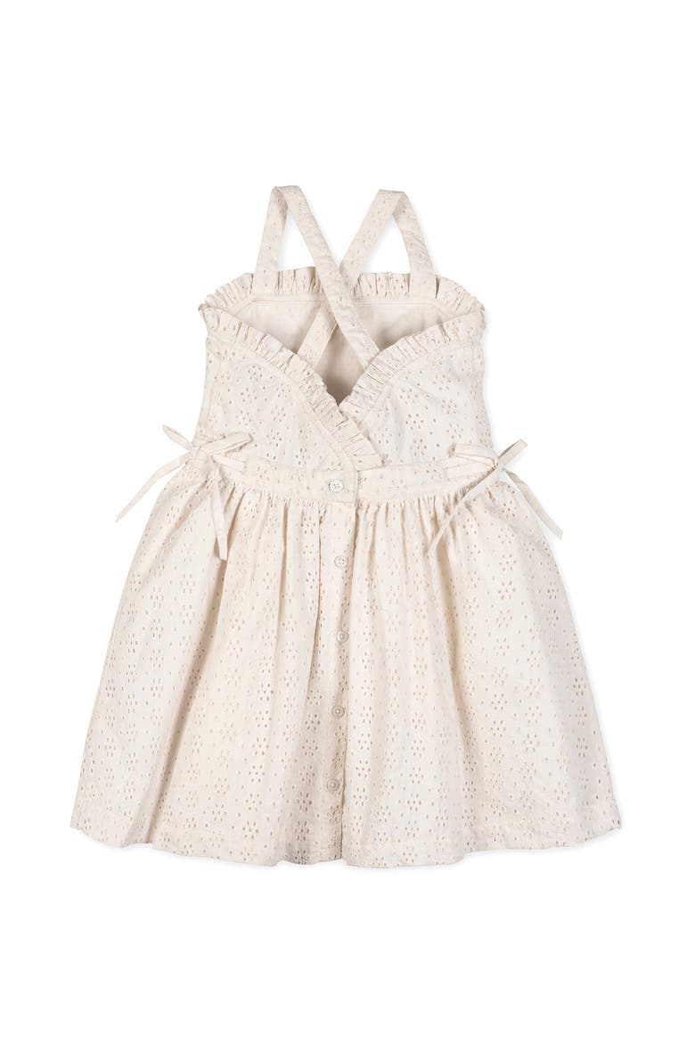 Kids' Organic Ruffle Edge Eyelet Apron Dress, Alternate, color, Natural Eyelet
