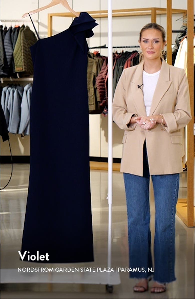 Ruffle One-Shoulder Trumpet Gown, sales video thumbnail