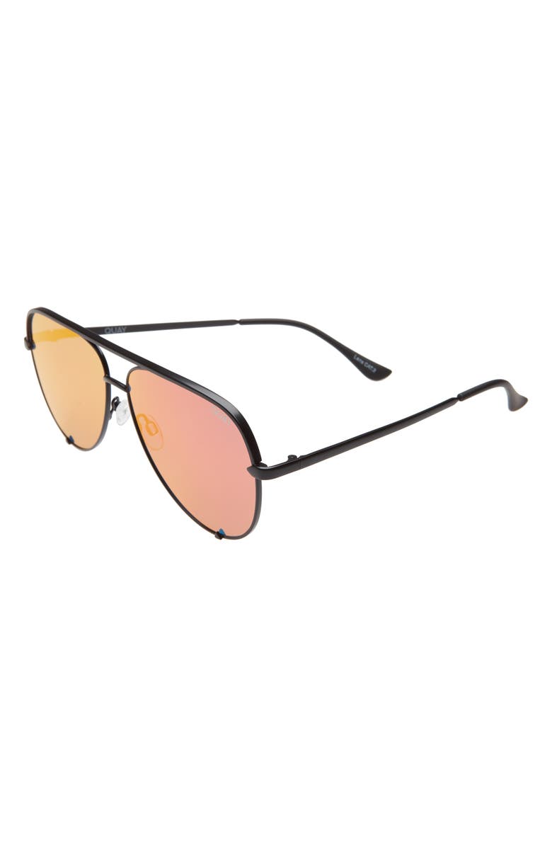 QUAY High Key 64mm Aviator Sunglasses, Alternate, color,