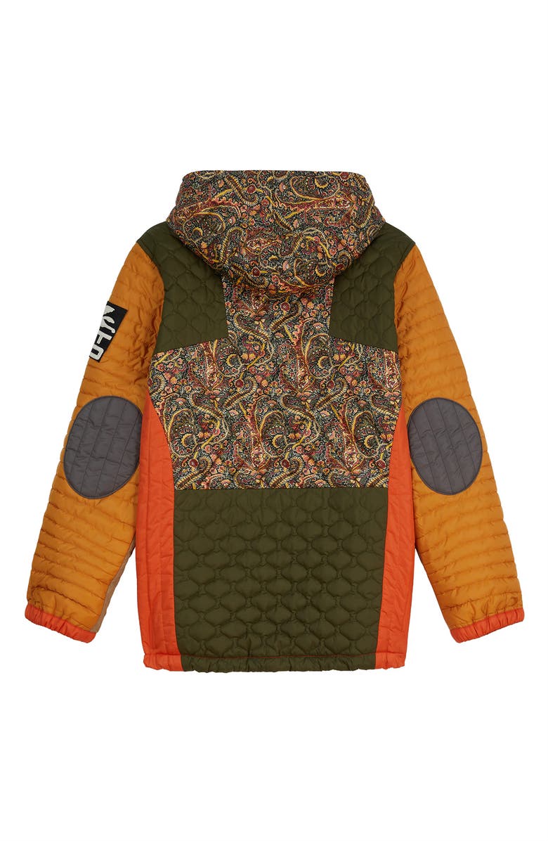 Etro Colorblock Quilted Hooded Pullover Jacket, Alternate, color,